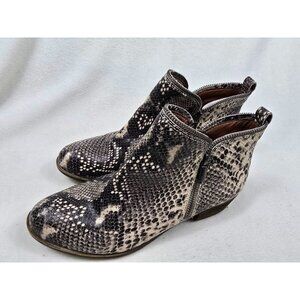 Lucky Brand Bartalino Snake Print Ankle Boots Zipper Closure Womens Size 10